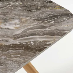 Tavolo da Esterno con Base in Legno e Piano in Ceramica Orobico Luxe - Infinity