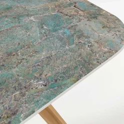 Tavolo da Esterno con Base in Legno e Piano in Ceramica Santos - Infinity