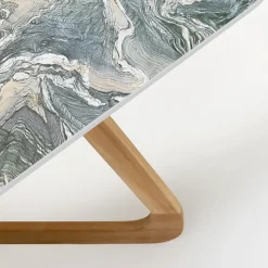 Tavolo da Esterno con Base in Legno e Piano in Ceramica Iconic Ciprus - Infinity
