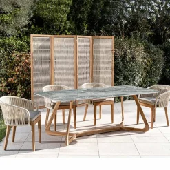Tavolo da Esterno con Base in Legno e Piano in Ceramica Iconic Ciprus - Infinity