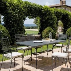 Tavolo da Esterno in Acciaio Zincato Rettangolare Made in Italy - Sibo