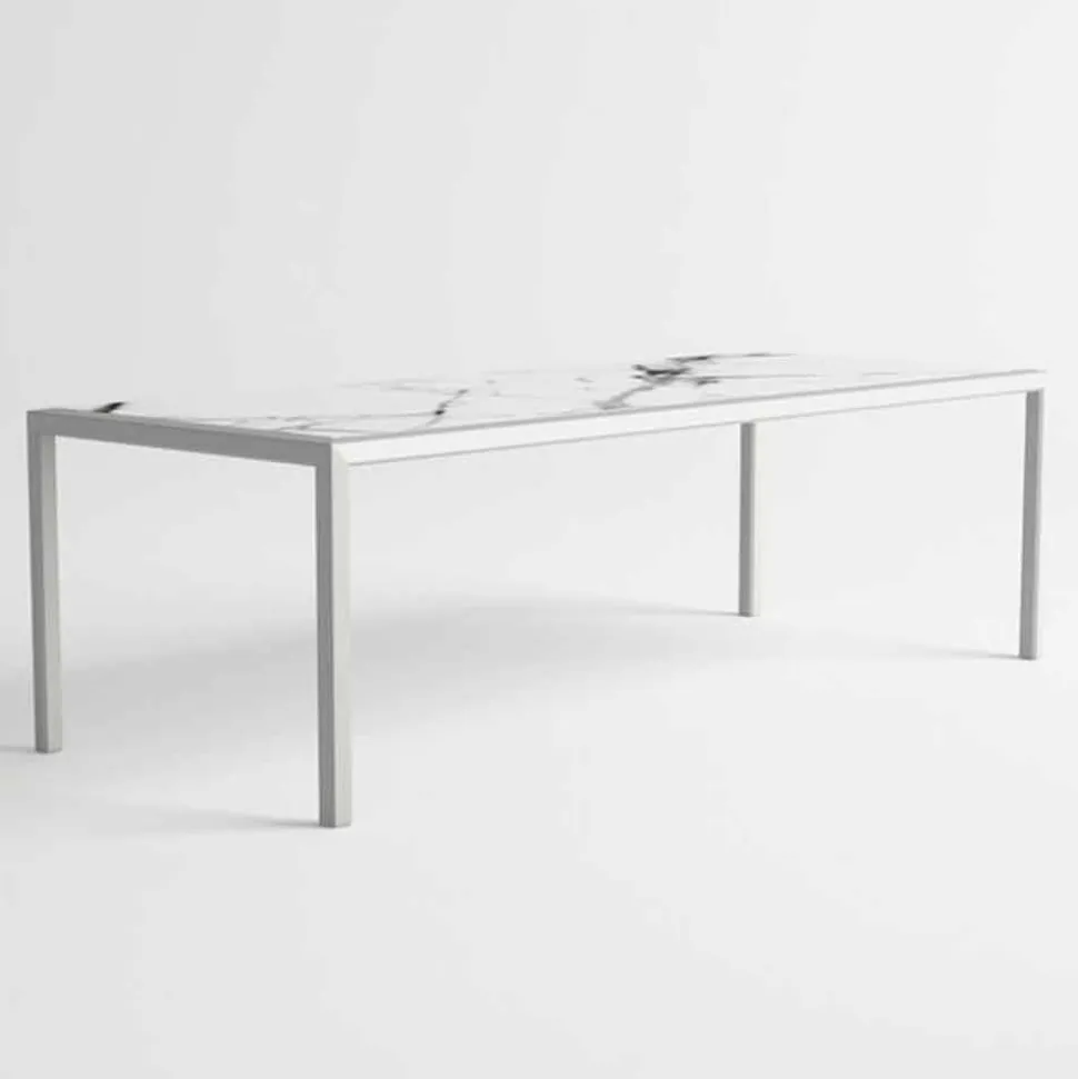 Tavolo da Esterno in Alluminio di Design Moderno per Giardino - Mississippi2