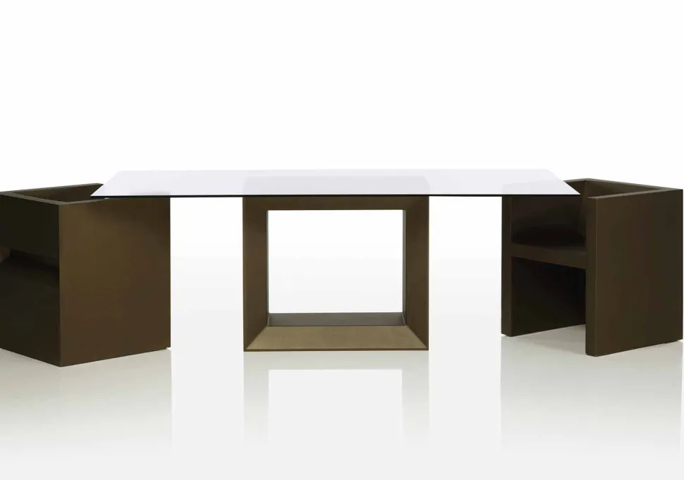Tavolo da esterno 200x100 cm Vela by Vondom, in resina di polietilene