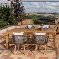 Tavolo da Giardino con Struttura in Teak Naturale Spazzolato - Artes