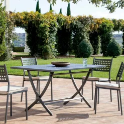 Tavolo da Giardino in Acciaio Zincato Realizzato in Italia - Blair