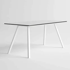 Tavolo da Giardino in Alluminio Bianco e HPL Laminato Design Moderno - Oceania2