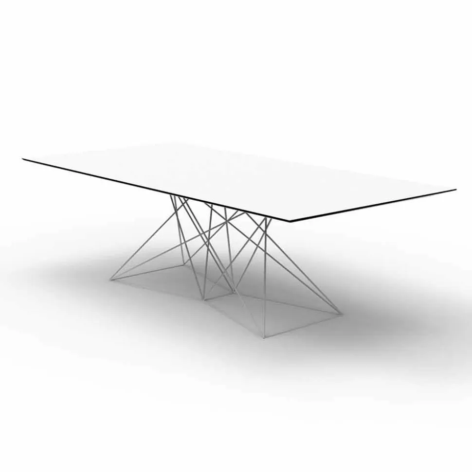 Tavolo da giardino moderno in HPL e acciaio inox Faz Vondom