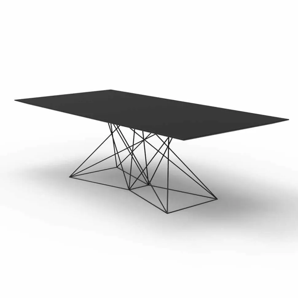 Tavolo da giardino moderno in HPL e acciaio inox Faz Vondom