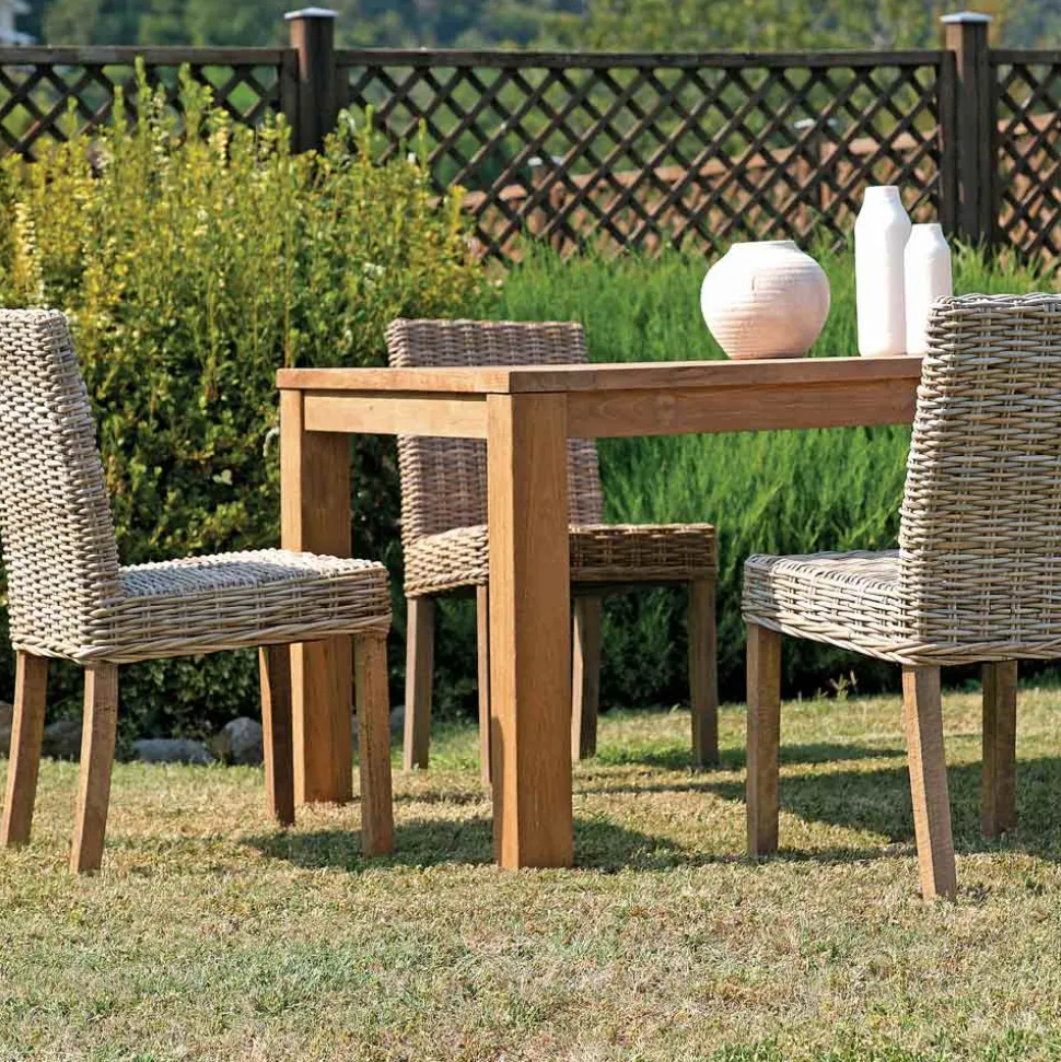 Tavolo da Giardino Rettangolare Realizzato in Teak Riciclato - Elianto