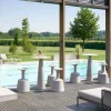 Tavolo da giardino rotondo in polietilene e hpl Slide Hoplà(H110)