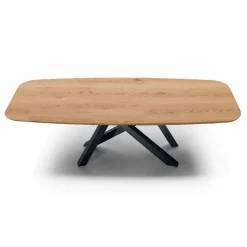 Tavolo da Pranzo a Botte con Piano Impiallacciato Made in Italy - Settimmio