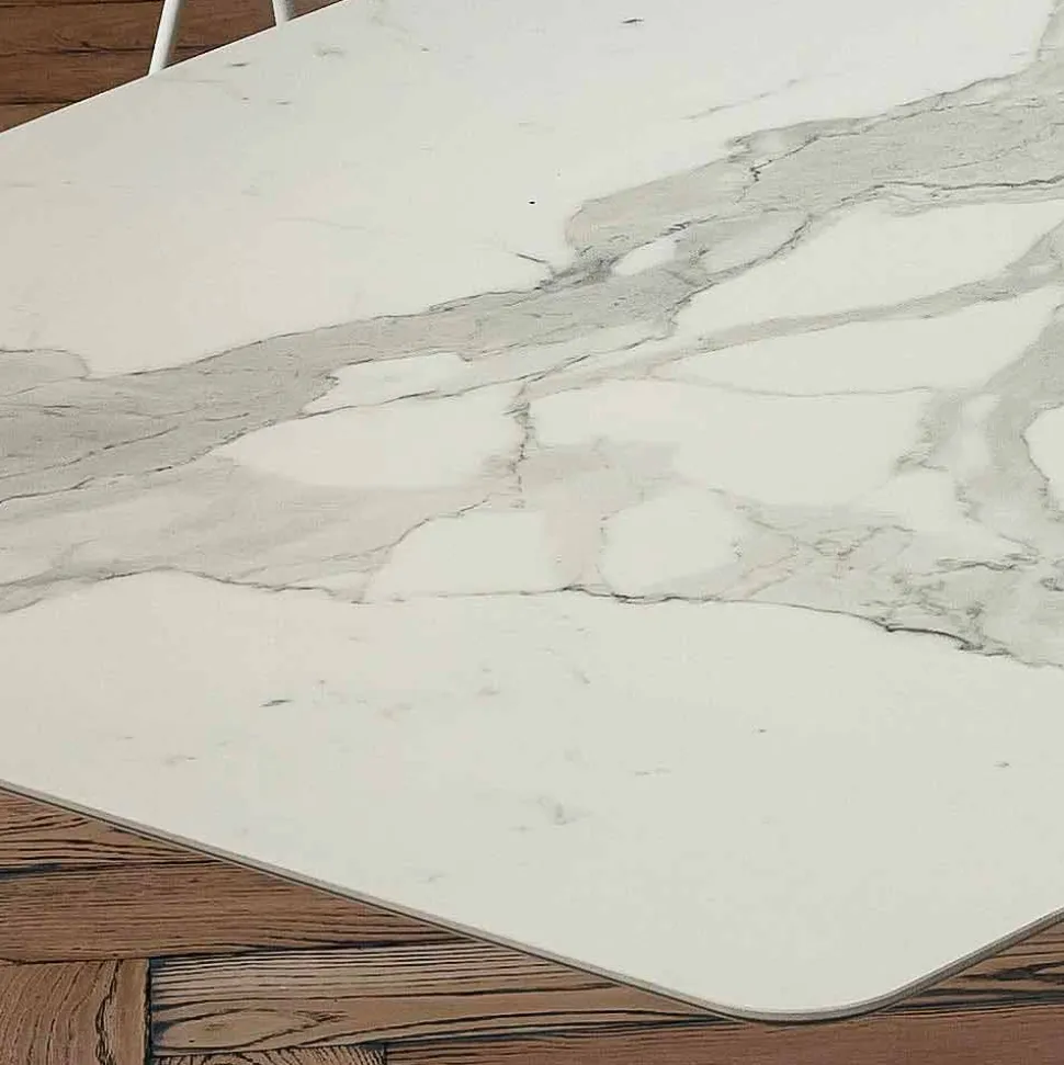 Tavolo da Pranzo a Botte in Laminam e Marmo Sintetico Made in Italy - Brontolo