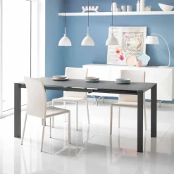 Tavolo da pranzo allungabile in vetro e metallo - Oddo