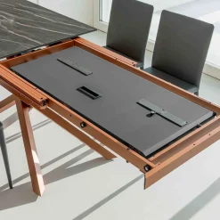 Tavolo da Pranzo Allungabile con Struttura in Metallo Made in Italy - Elastico