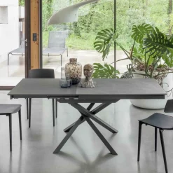 Tavolo da Pranzo Allungabile con Struttura in Metallo Made in Italy - Elastico