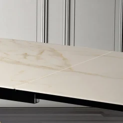 Tavolo da Pranzo Allungabile in Metallo e Vetroceramica Made in Italy - Circe