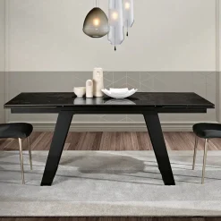 Tavolo da Pranzo Allungabile in Vetroceramica e Metallo Made in Italy - Ania