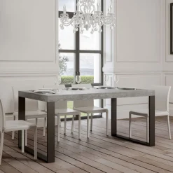 Tavolo da Pranzo Allungabile in Legno Nobilitato e Ferro Made in Italy - Badesi