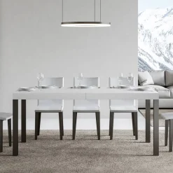 Tavolo da Pranzo Allungabile Fino a 440 cm in Legno e Ferro Made in Italy - Foxy