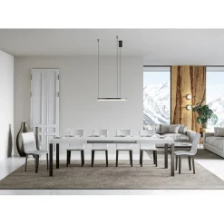Tavolo da Pranzo Allungabile Fino a 440 cm in Legno e Ferro Made in Italy - Foxy