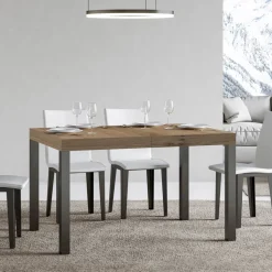 Tavolo da Pranzo Allungabile Fino a 440 cm in Legno e Ferro Made in Italy - Foxy