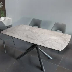 Tavolo da Pranzo Allungabile a 230 cm in Vetroceramica e Metallo - Kinari