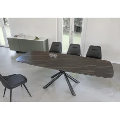 Tavolo da Pranzo Allungabile a 230 cm in Vetroceramica e Metallo - Kinari