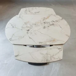Tavolo da Pranzo Allungabile in Ceramica e Base Metallo - Indira