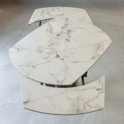 Tavolo da Pranzo Allungabile in Ceramica e Base Metallo - Indira