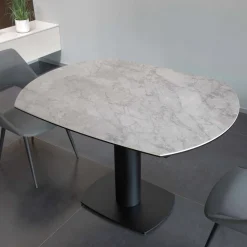 Tavolo da Pranzo Allungabile in Ceramica e Base Metallo - Indira