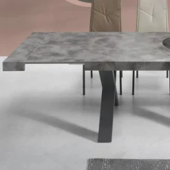 Tavolo da Pranzo Allungabile a 260 cm Effetto Cemento Moderno - Lenova