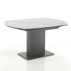 Tavolo da Pranzo Allungabile Fino a 180 cm in Ceramica e Acciaio - Catone