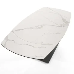 Tavolo da Pranzo Allungabile Fino a 180 cm in Ceramica e Acciaio - Catone