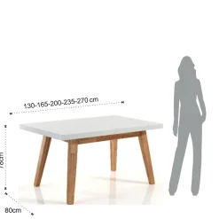 Tavolo da Pranzo Allungabile Fino a 270 cm in Mdf Laccato Bianco - Fedora