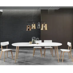Tavolo da Pranzo Allungabile Fino a 220 cm in Mdf Bianco Opaco - Toledo