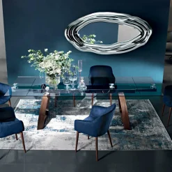 Tavolo da Pranzo Allungabile Fino a 280 cm in Vetro Made in Italy - Antimo