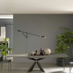 Tavolo da Pranzo Allungabile 298 cm in Metallo e Piano in Ceramica - Anaconda