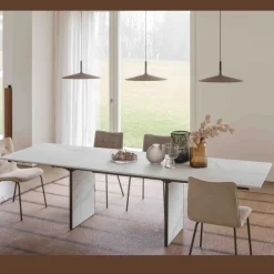 Tavolo da Pranzo Allungabile fino a 280 o 298 cm Piano Ceramica - Nomia