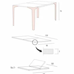 Tavolo da Pranzo Allungabile Fino a 222 cm in Fenix Made in Italy - Vulcano