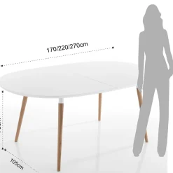 Tavolo da Pranzo Allungabile a 270 cm in Mdf e Legno Massello - Maurizio