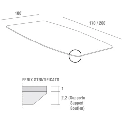 Tavolo da Pranzo Allungabile Fino a 280 cm in Fenix Made in Italy - Lingotto