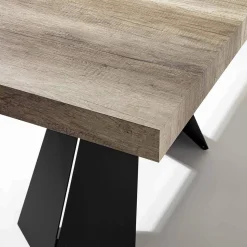 Tavolo da Pranzo Allungabile Fino a 220 cm con Piano in Legno Nobilitato - Amiro