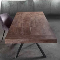 Tavolo da Pranzo Allungabile Fino a 260 cm in Legno Nobilitato e Metallo - Lukas