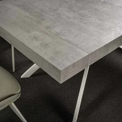 Tavolo da Pranzo Allungabile Fino a 260 cm in Legno Nobilitato e Metallo - Lukas