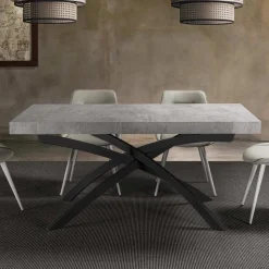 Tavolo da Pranzo Allungabile Fino a 260 cm in Legno Nobilitato e Metallo - Lukas