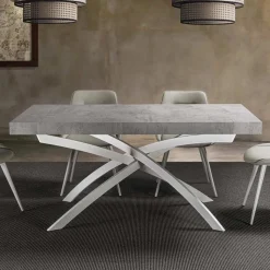 Tavolo da Pranzo Allungabile Fino a 260 cm in Legno Nobilitato e Metallo - Lukas