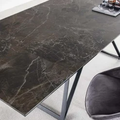 Tavolo da Pranzo Allungabile Fino a 240 cm in Vetro Ceramica e Acciaio - Bortolo
