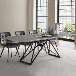 Tavolo da Pranzo Allungabile Fino a 240 cm in Vetro Ceramica e Acciaio - Bortolo