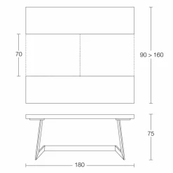 Tavolo da Pranzo Allungabile Fino a 160 cm in Legno Made in Italy - Eugenia