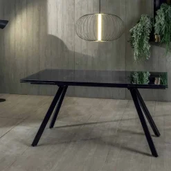 Tavolo da Pranzo Allungabile Fino a 240 cm in Vetro Temperato Nero Fumè - Fener